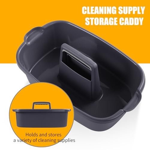 Pack Large Gray Cleaning Caddy for Cleaning Supplies with Handle