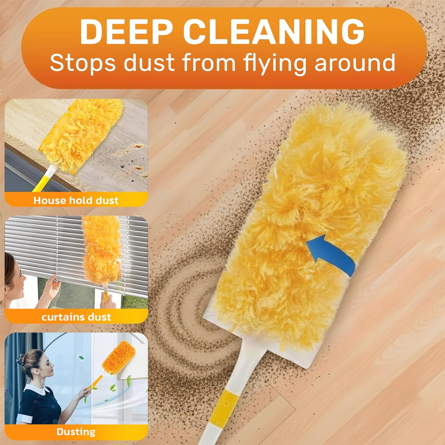 Heavy Duty Duster Refills 30 Pack, 360° Multi Surface Feather Dusters Kit with E