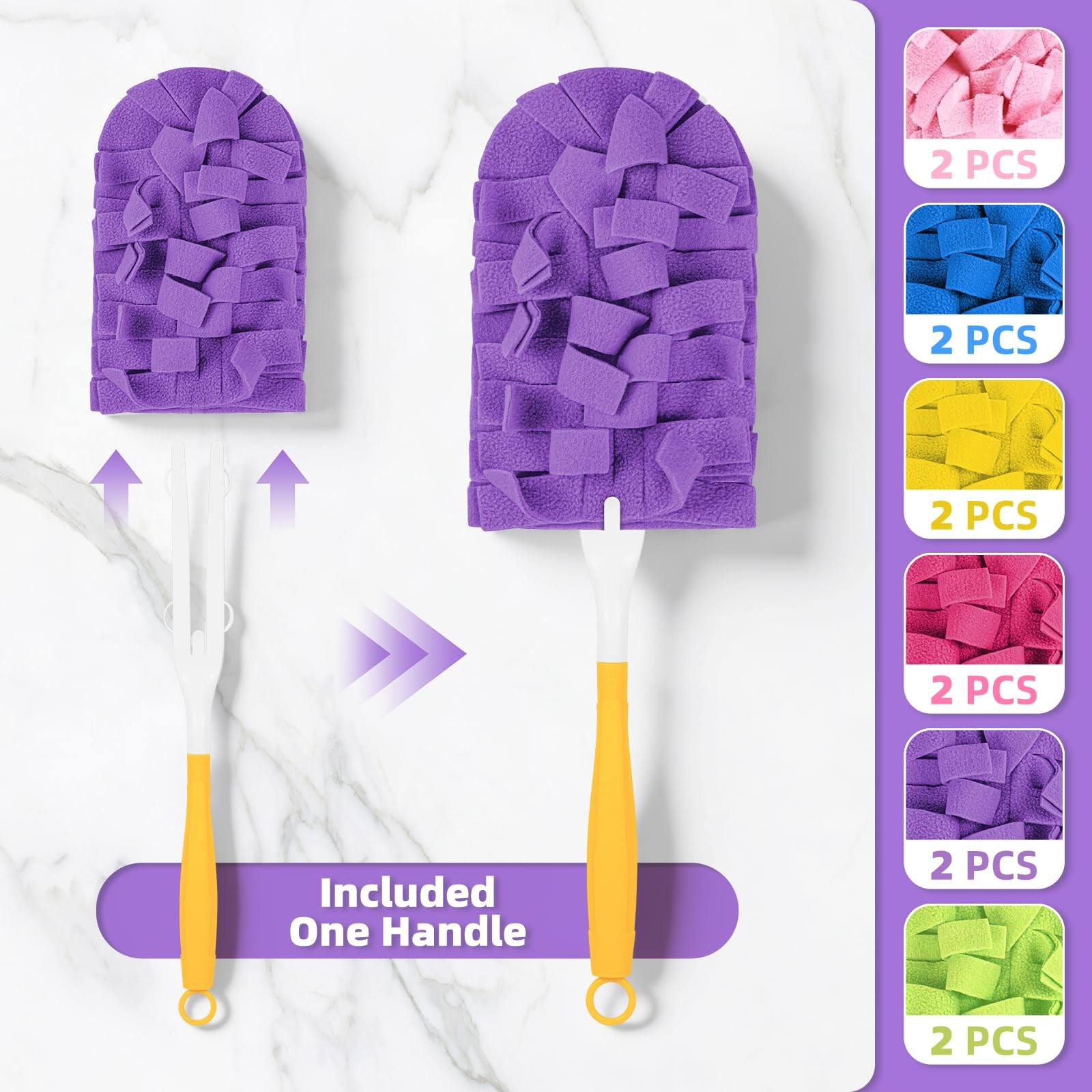 12 PCS Fleece Reusable Duster Refills for Swiffer, Washable Heavy Duty Duster…