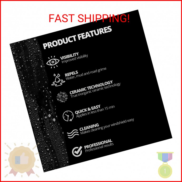 CERAKOTE® Ceramic Glass Coat Protectant – Hydrophobic Automotive Rain Repellant,