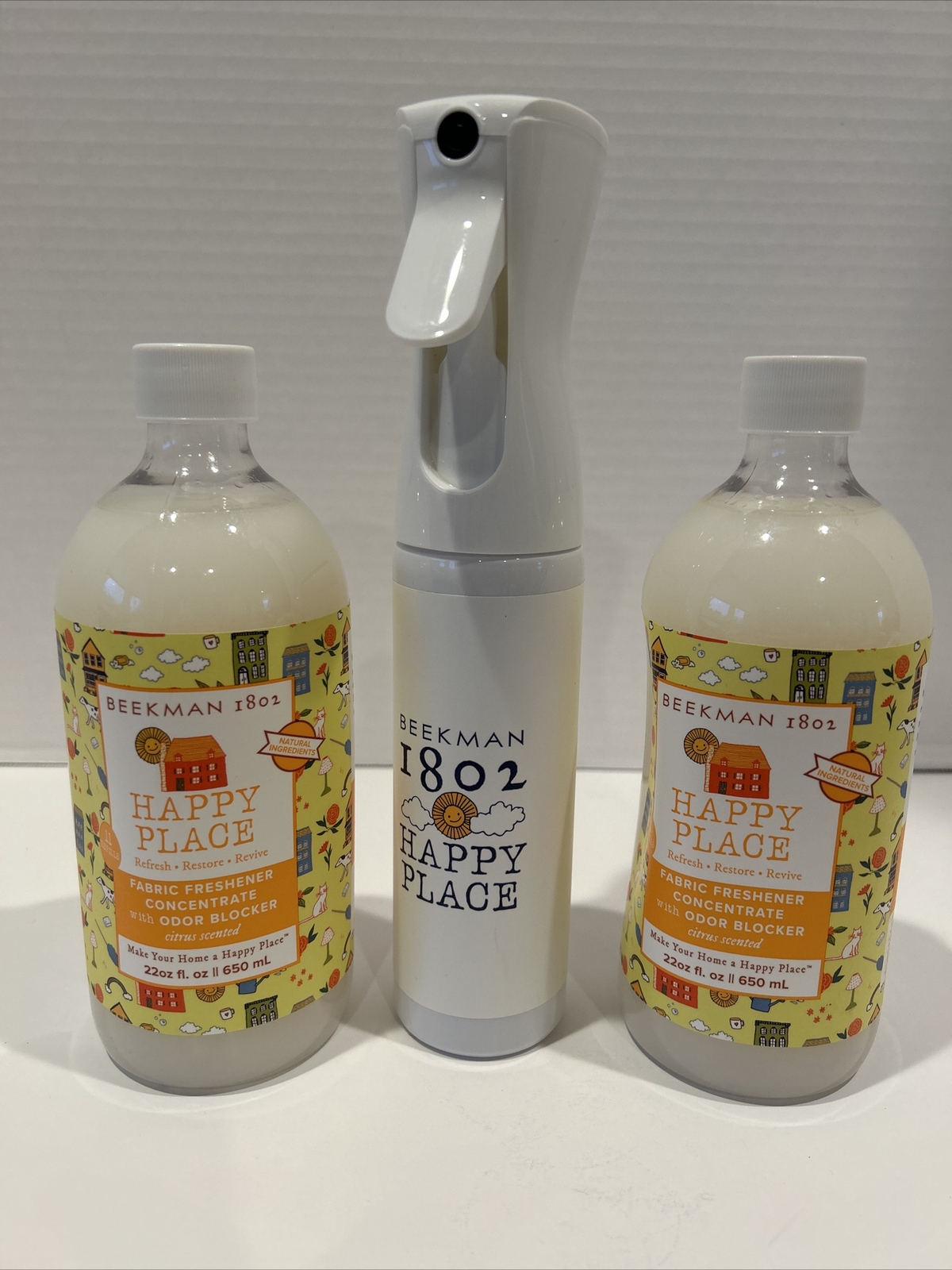 New Beekman Happy Place 22 oz Fabric Freshener Concentrate Citrus