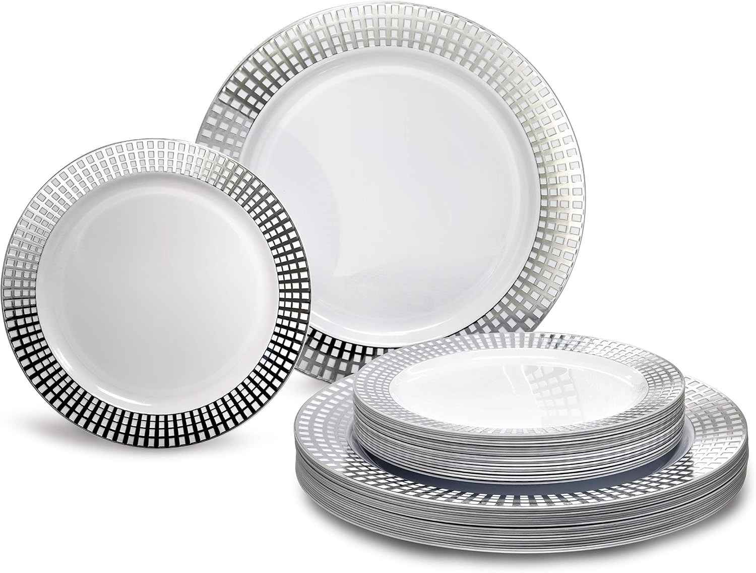 OCCASIONS 240 Plates Pack,(120 Guests) Premium Wedding Party Disposable Plasti