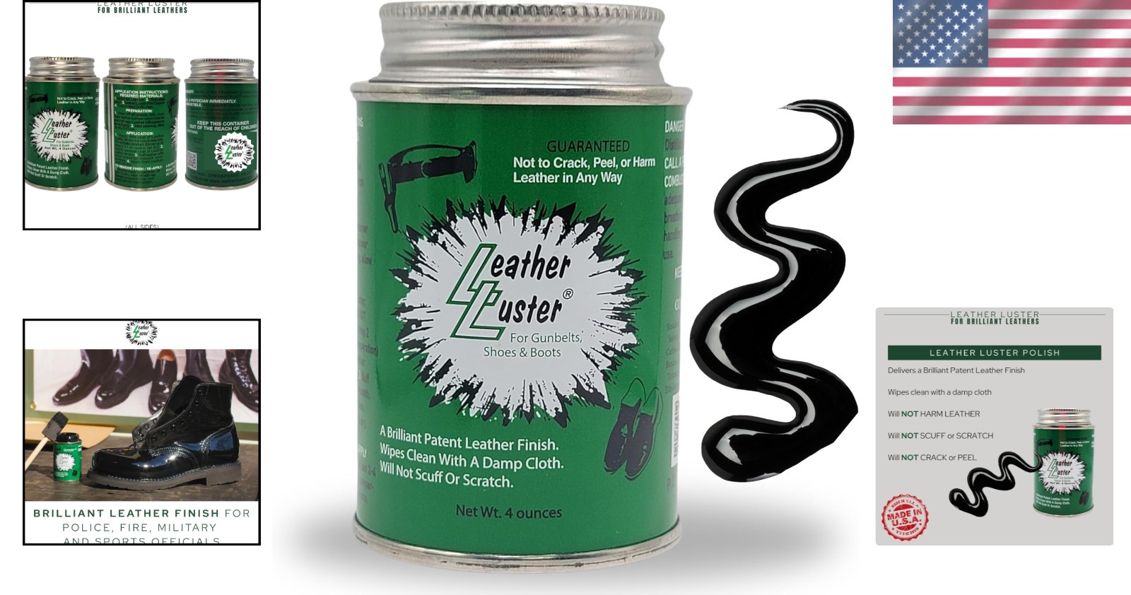 High-Gloss Black Leather Polish & Conditioner 4oz – Easy Care for All Leather