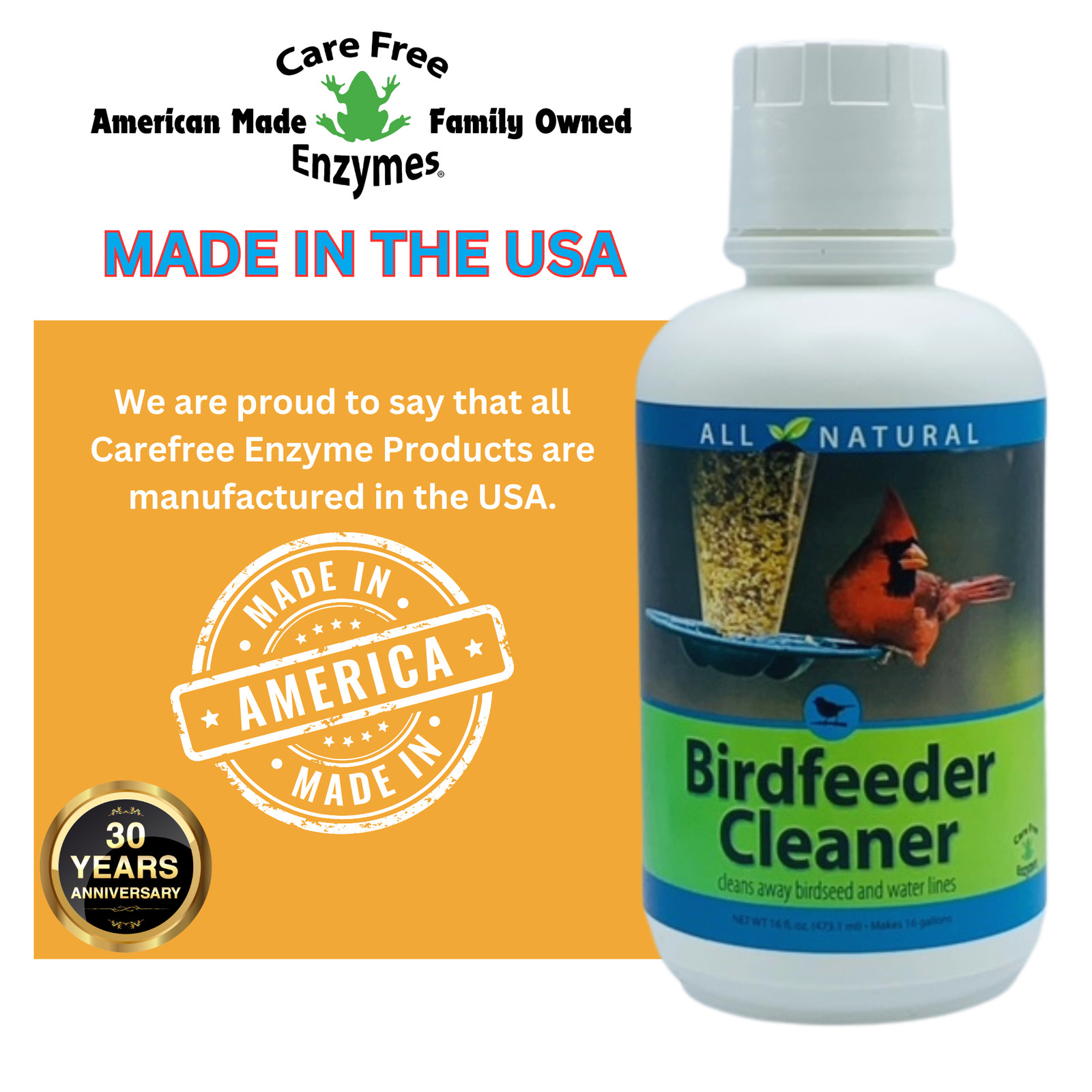 All-Natural Bird Feeder Cleaner & Protector | CareFree Enzymes Birdfeeder Cleane