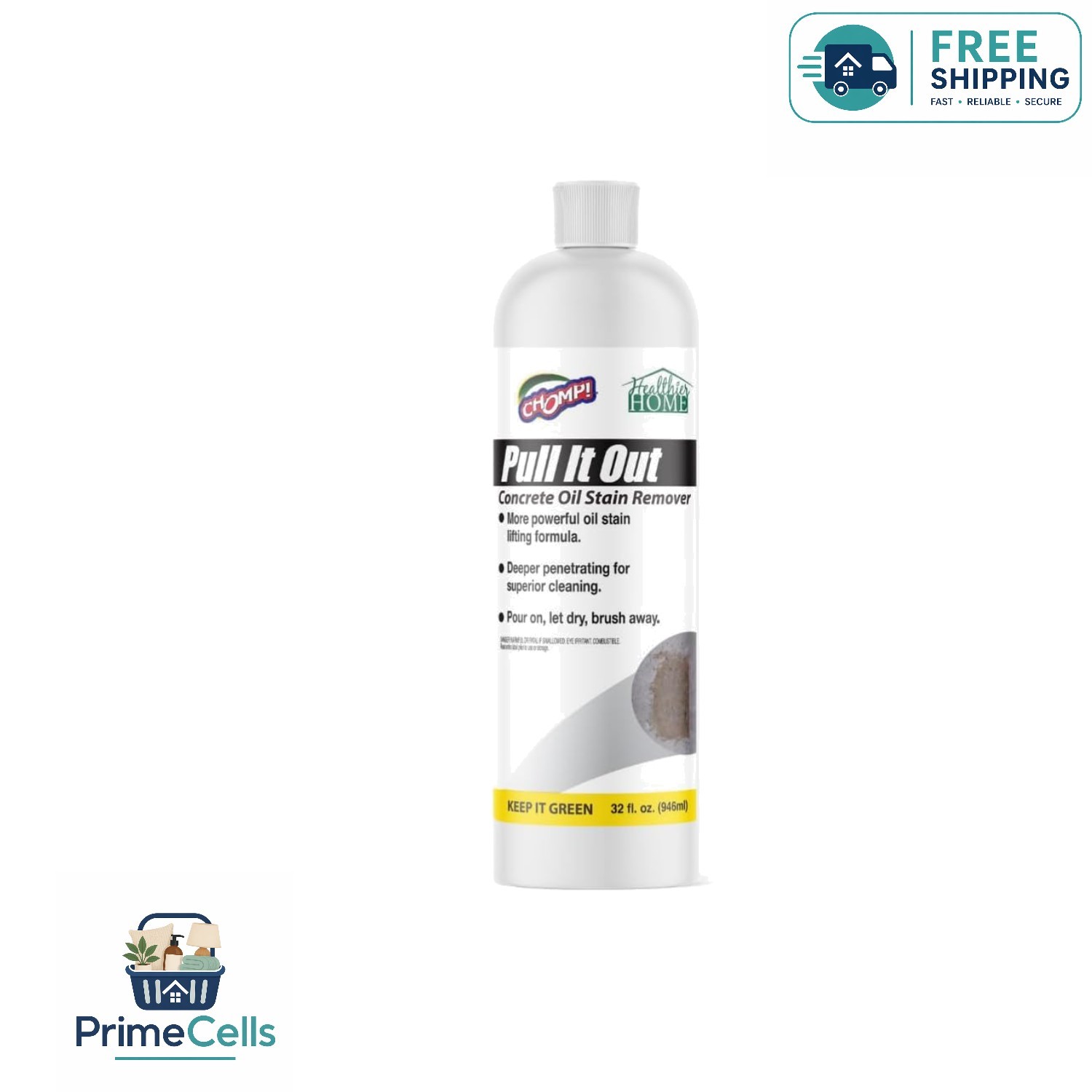 Driveway & Garage Oil Stain Remover – Biodegradable 32 Fl Oz for Effective Clean