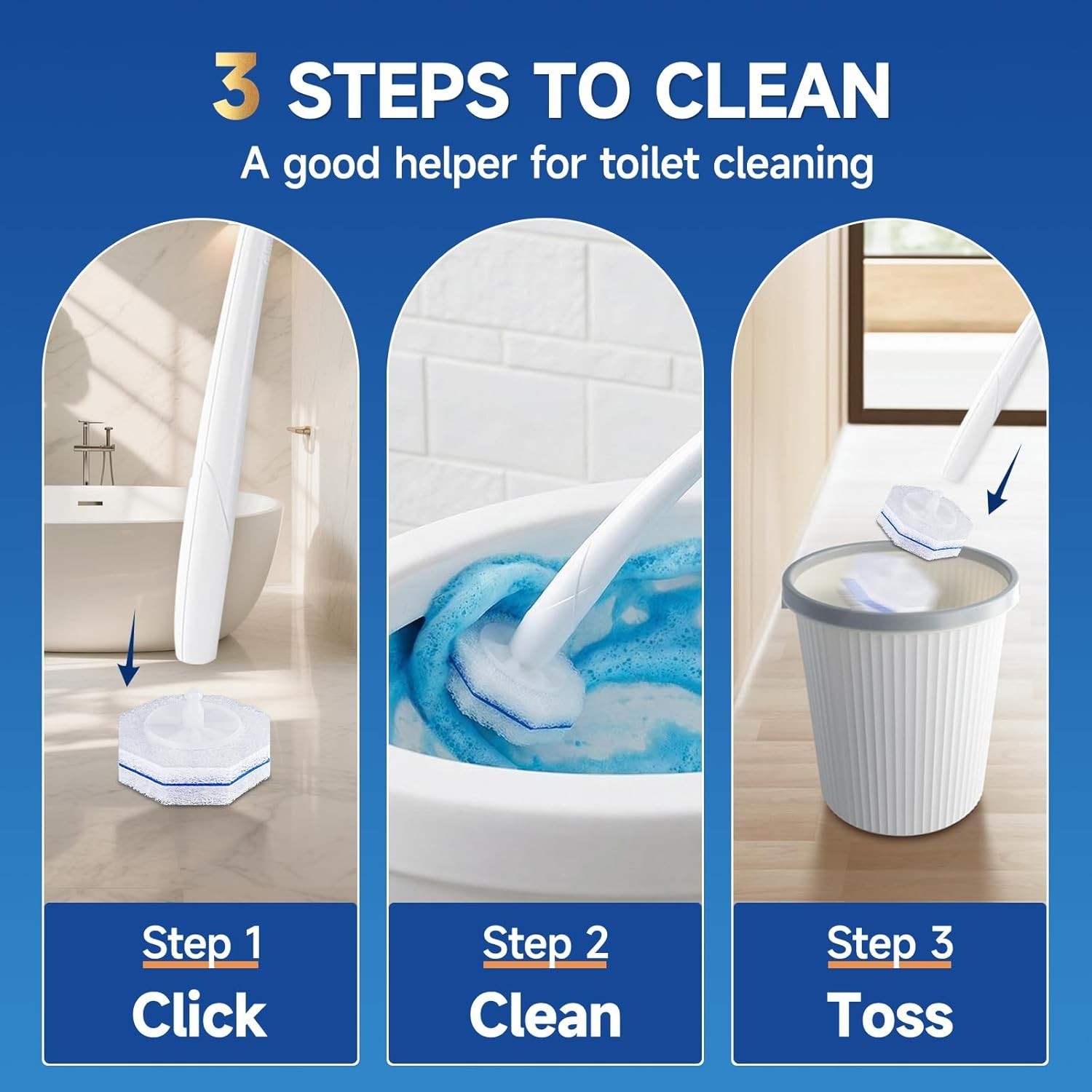 100-Count Toilet Bowl Wand Refills – 5X Cleaning Power Touch-Free Scrubber