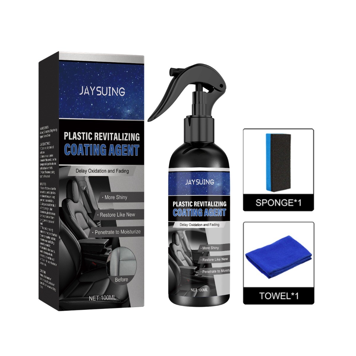 Car Interior Coating Spray Dashboard Cleaner Polish UV Protection & Shine
