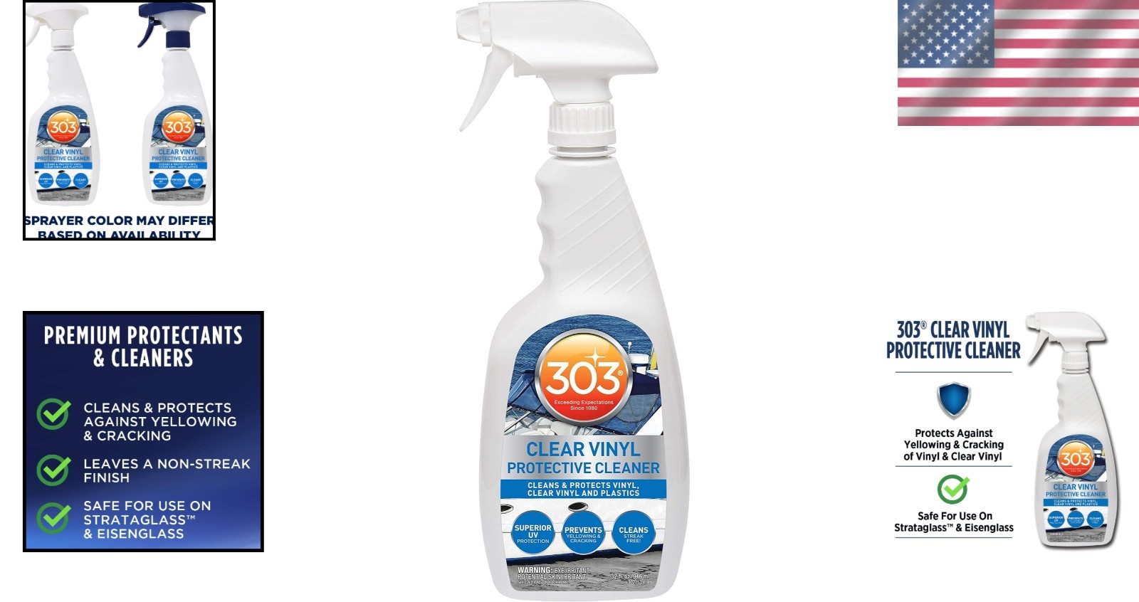 Superior 303 Clear Vinyl Cleaner – Restores Clarity, 32oz Streak-Free Protectant