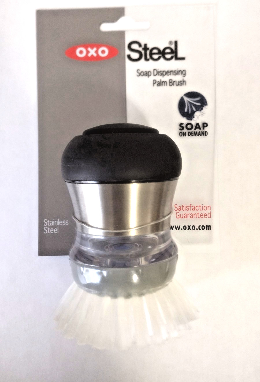 OXO Steel Soap Dispensing Palm Brush