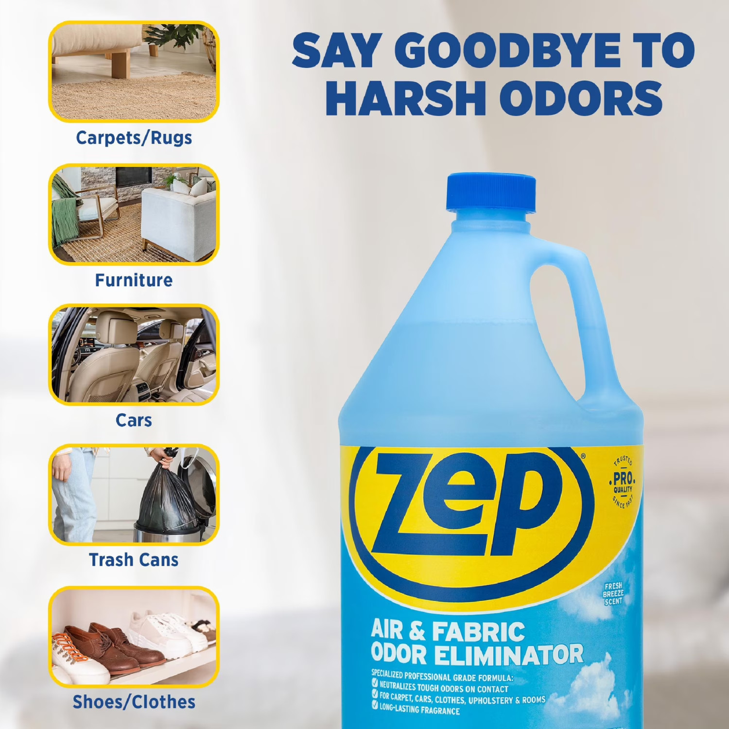 Zep Air & Fabric Odor Eliminator, Refresh Your Home, Office & Business, 128 oz
