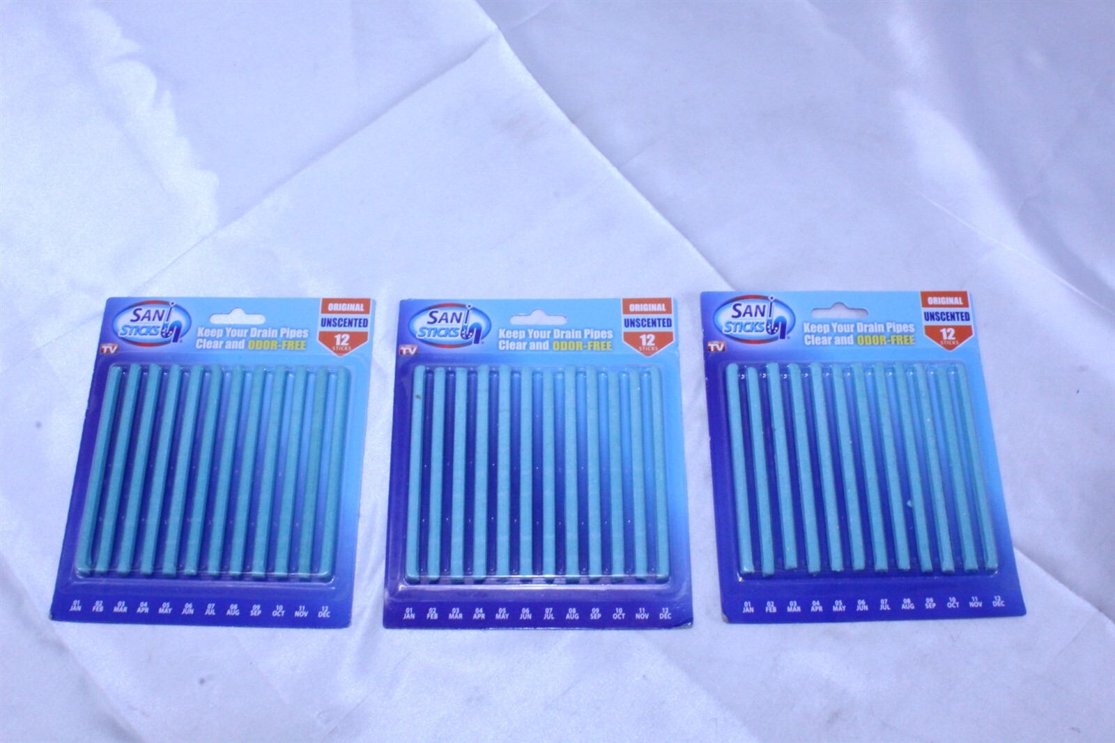 Sani Sticks, As Seen on TV Drain Cleaner and Deodorizer Unscented 2 Packs of 12