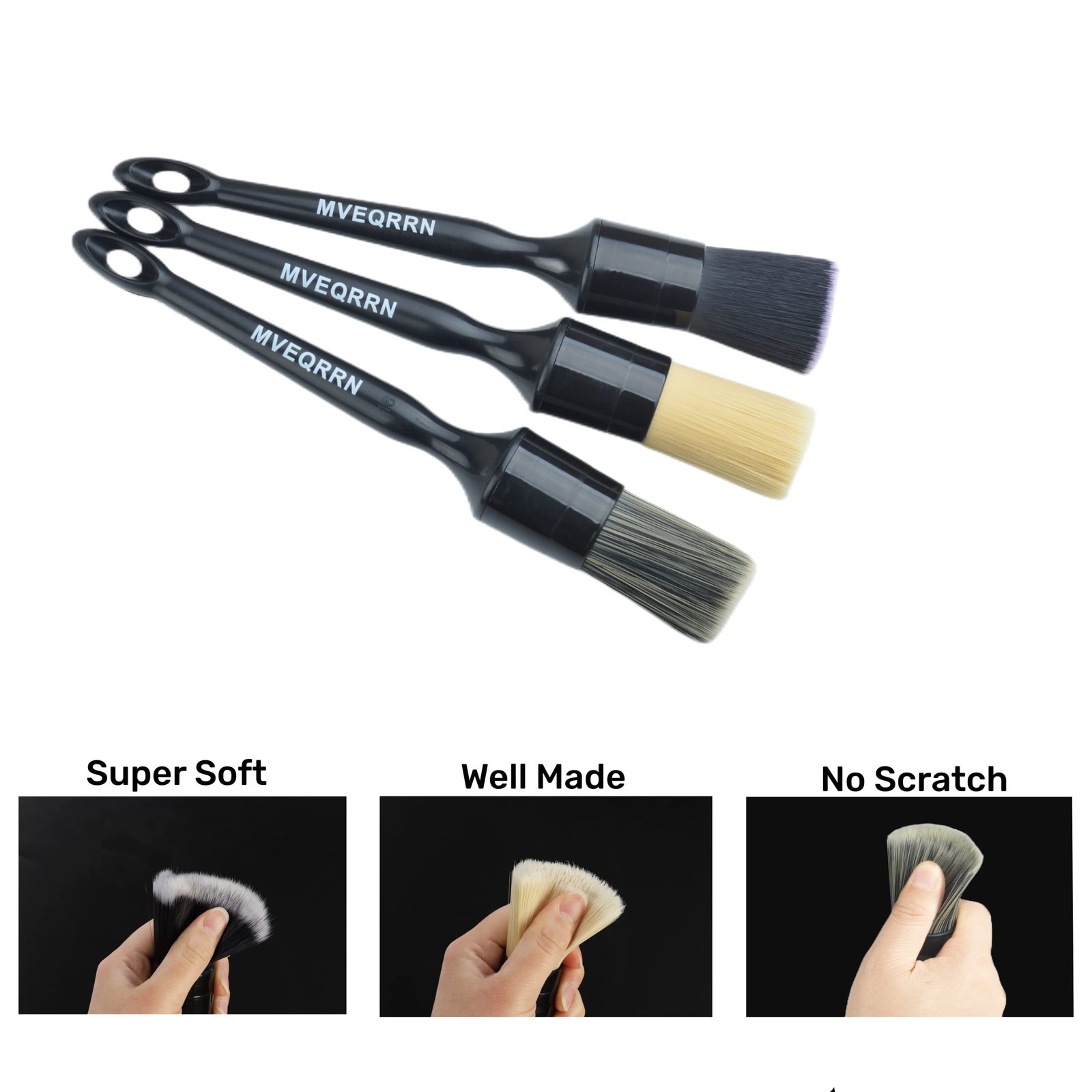 3pcs Car Detailing Brush Set-1pcs Boars Hair Car Detailing Brushes,1pcs Ultra…