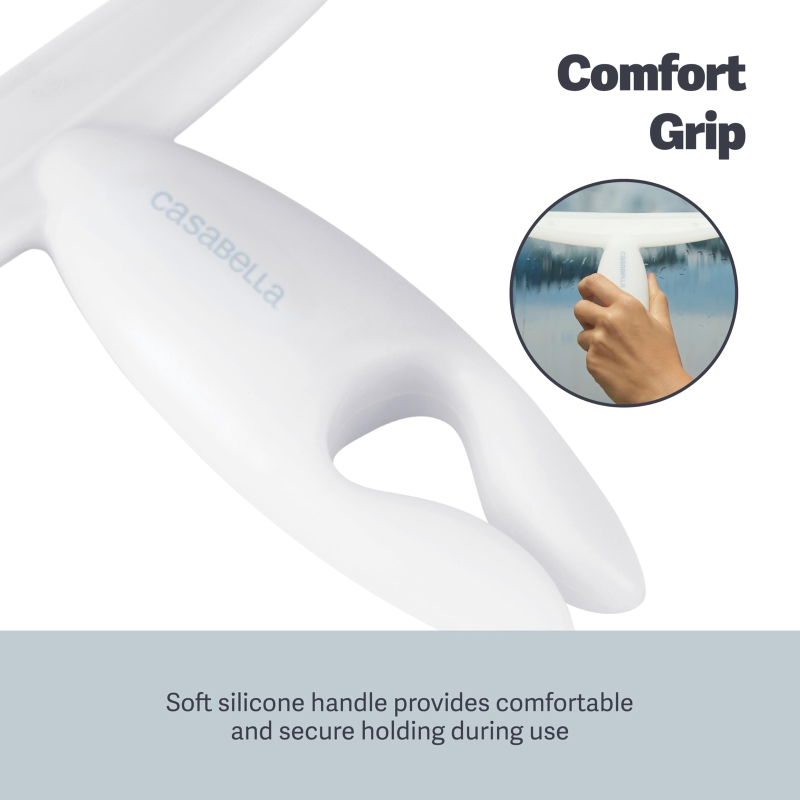 Casabella Clip-on Silicone Squeegee 10-1/8 x 6-3/4 Inches