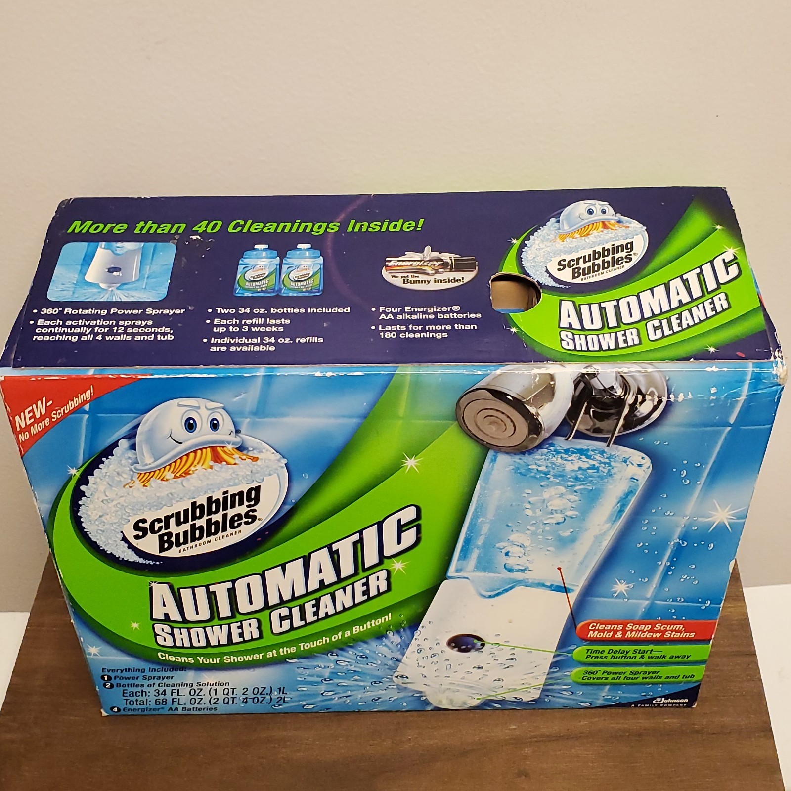 Scrubbing Bubbles AUTOMATIC BATHROOM SHOWER CLEANER Kit w/ 2 Cleaning Solutions