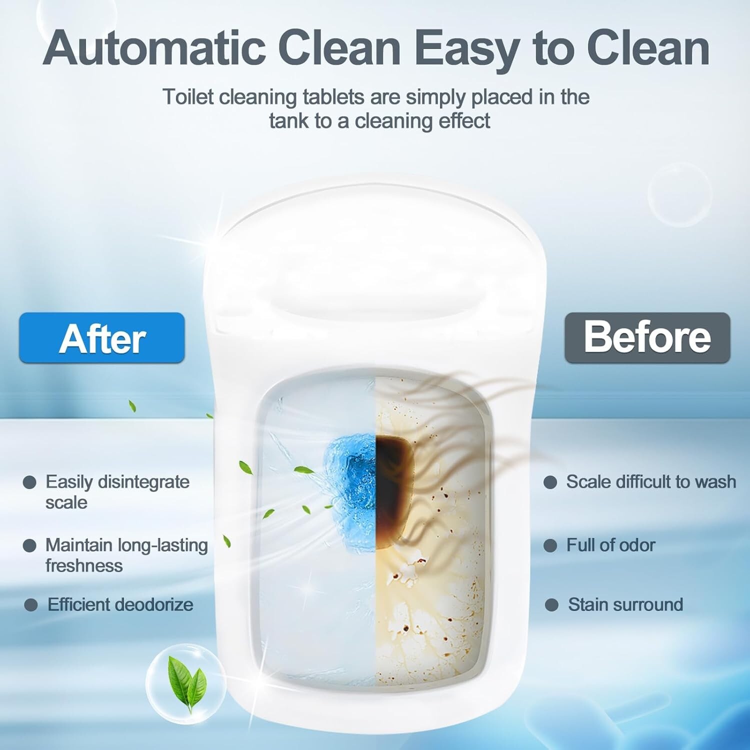 Ultra Clean Toilet Tablets 60-Pack: Long-Lasting Deodorizer & Stain Remover