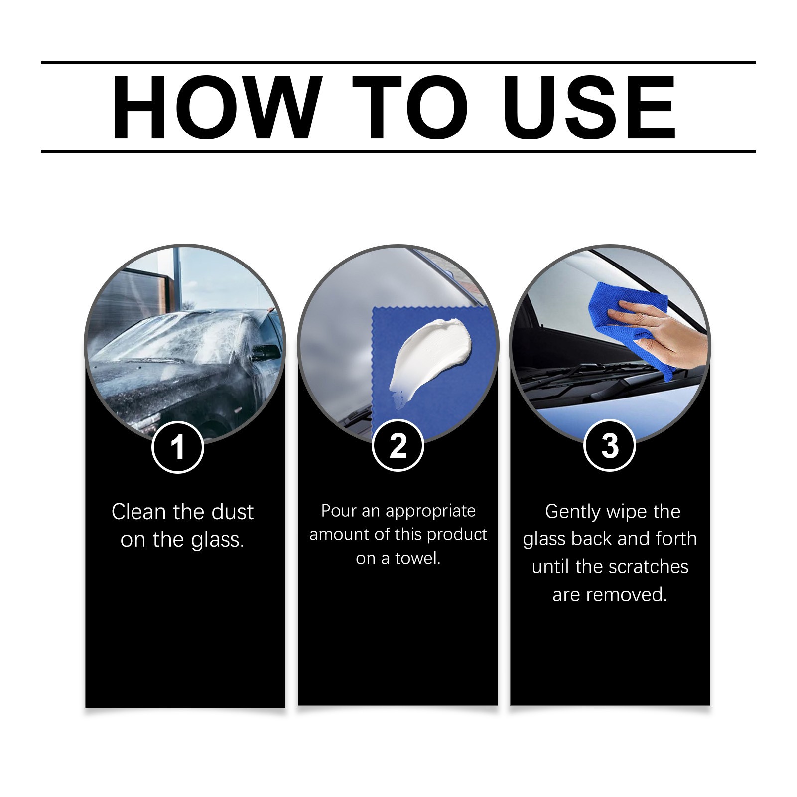 Car Windshield Scratch Remover, Window Polisher, Windshield/ Glass Polishing Kit