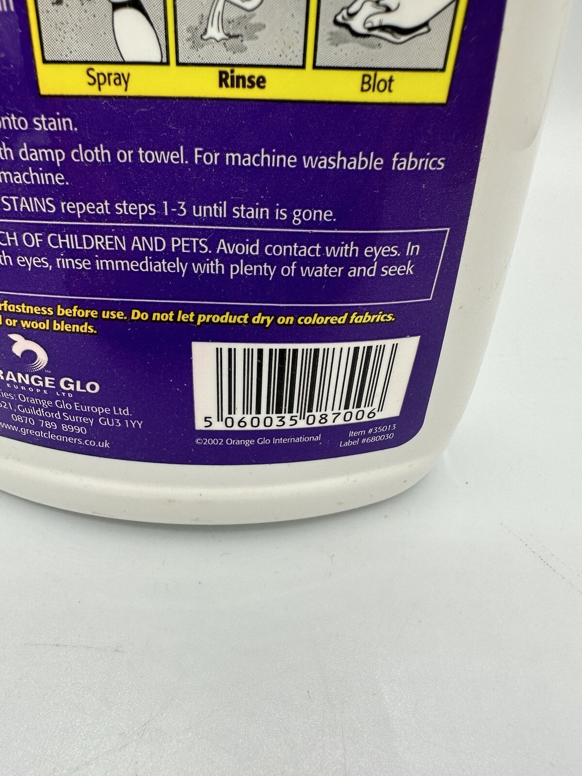 Kaboom Discontinued All Purpose Stain Remover. Removes coffee, Rust, wine Ect.
