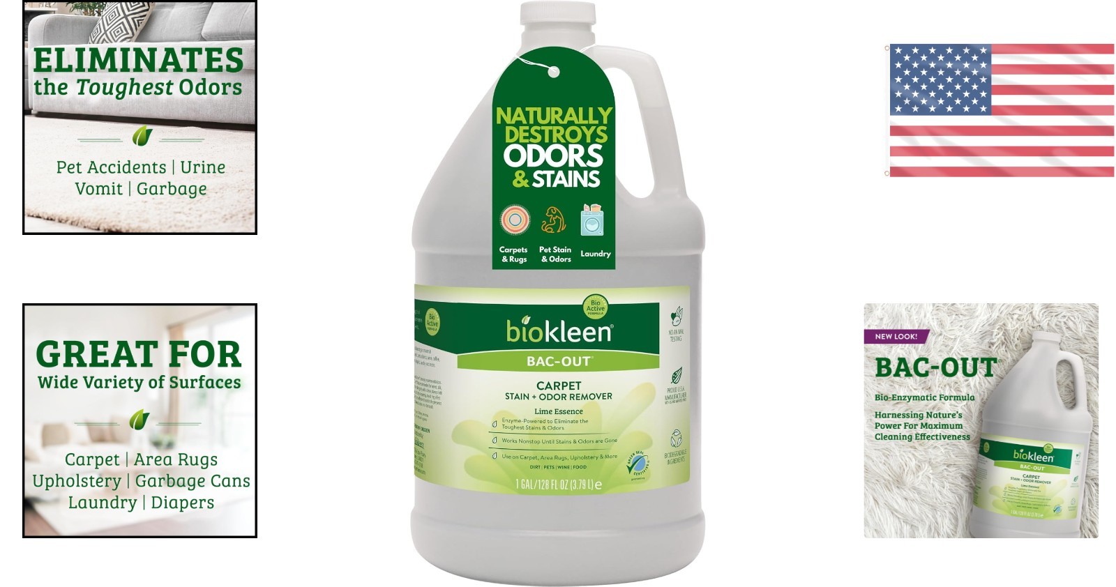 128 Oz Bac-Out Citrus Scent Stain & Odor Remover – Pet Safe Enzyme Formula