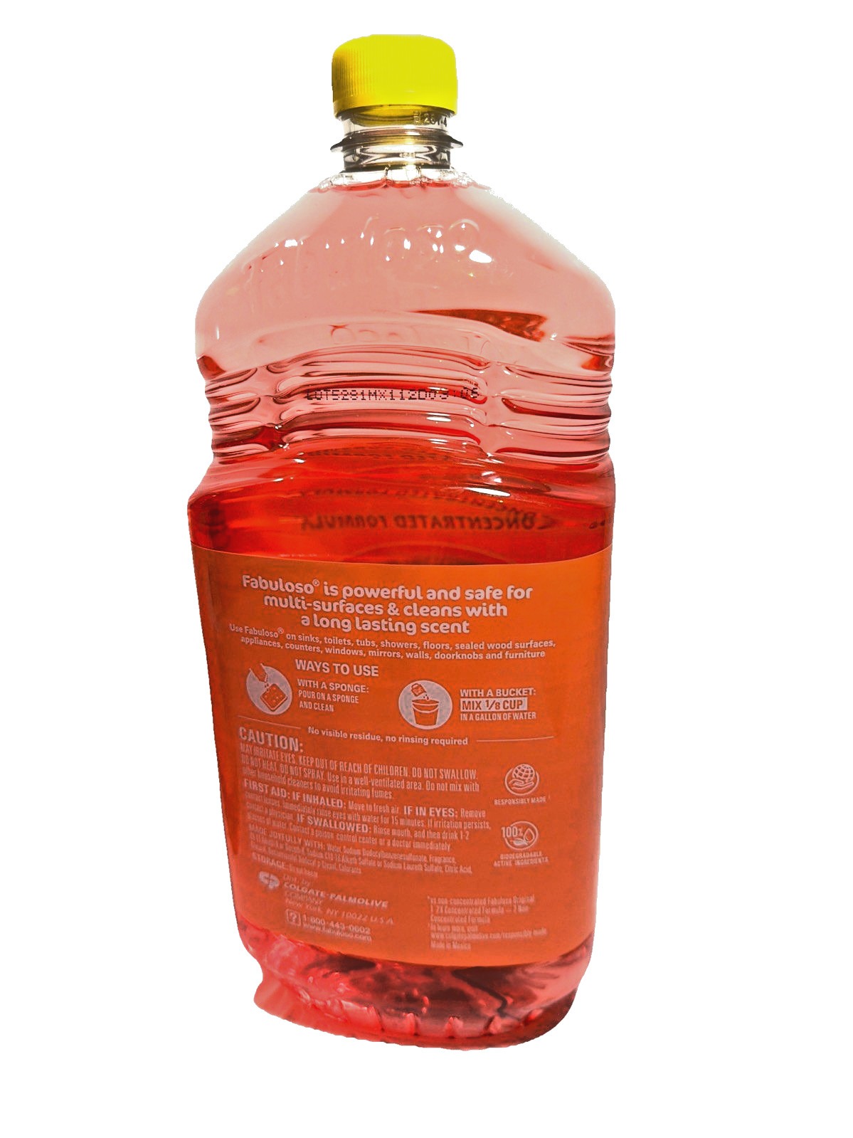 (2 PACK) Fabuloso All Purpose Floor Surface Cleaner, Peach Scent, 56 fl oz 10% D