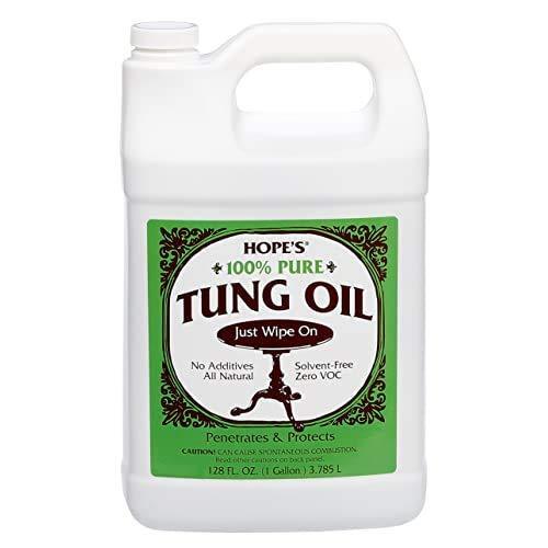 Hope’s Pure Tung Oil, Waterproof Natural Wood Finish and Sealer, 128 Fl Oz