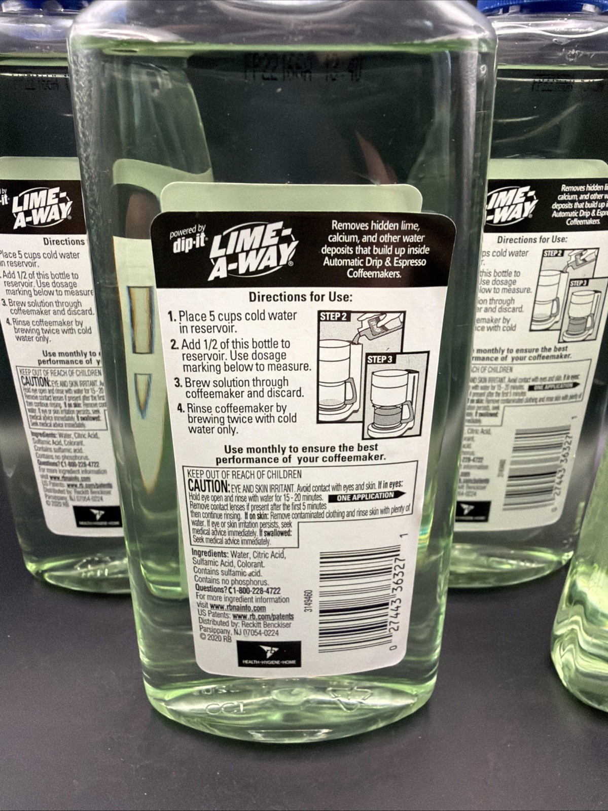 4x Dip-It Lime A Way Coffeemaker Descaler & Cleaner – 7oz Ea – New Sealed HTF