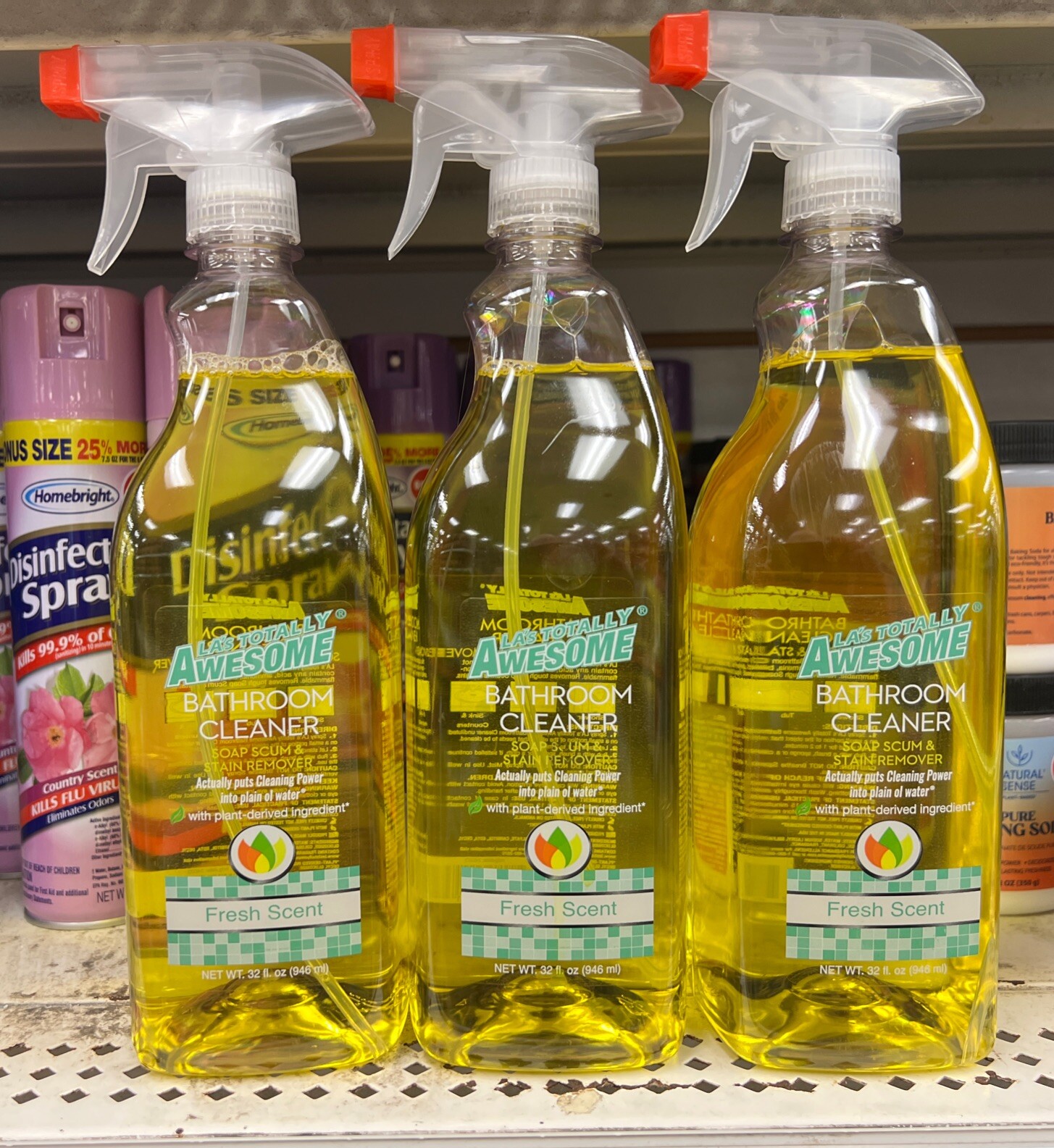 3 Pack LA’s Totally Awesome Bathroom Cleaner Fresh Scent 32oz