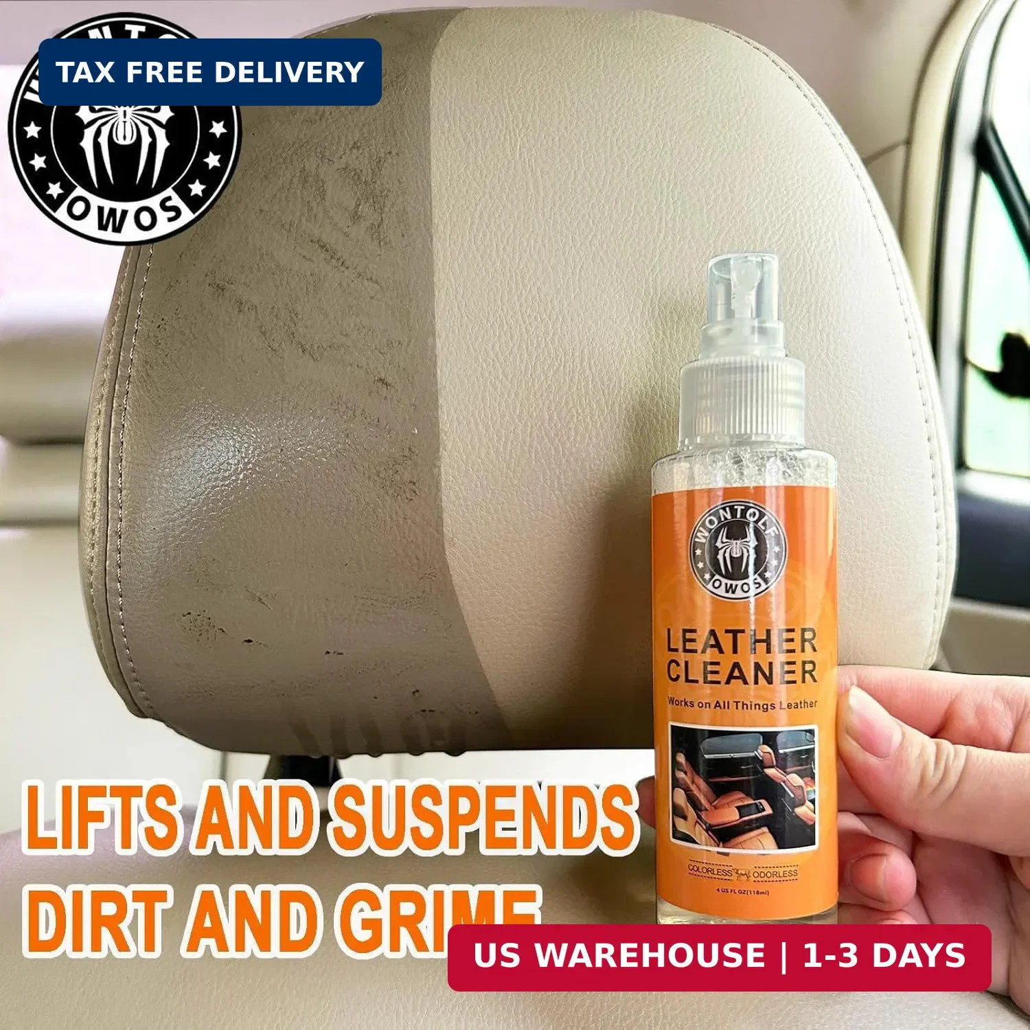 Wontolf Leather Cleaner and Conditioner Non-Toxic Gentle Total Interior Cleaner