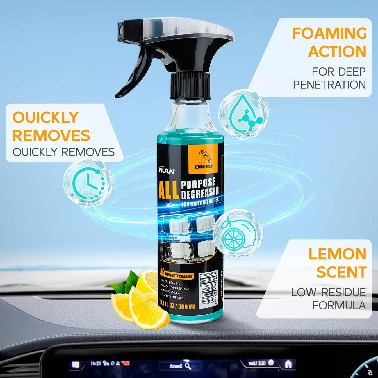 Heavy Duty Stain Remover Spray 300ml Multi Surface Cleaner No Residue