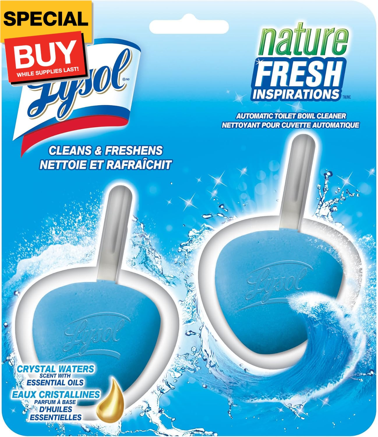 Automatic In-The-Bowl Toilet Cleaner, Cleans and Freshens Toilet Bowl, Atlantic