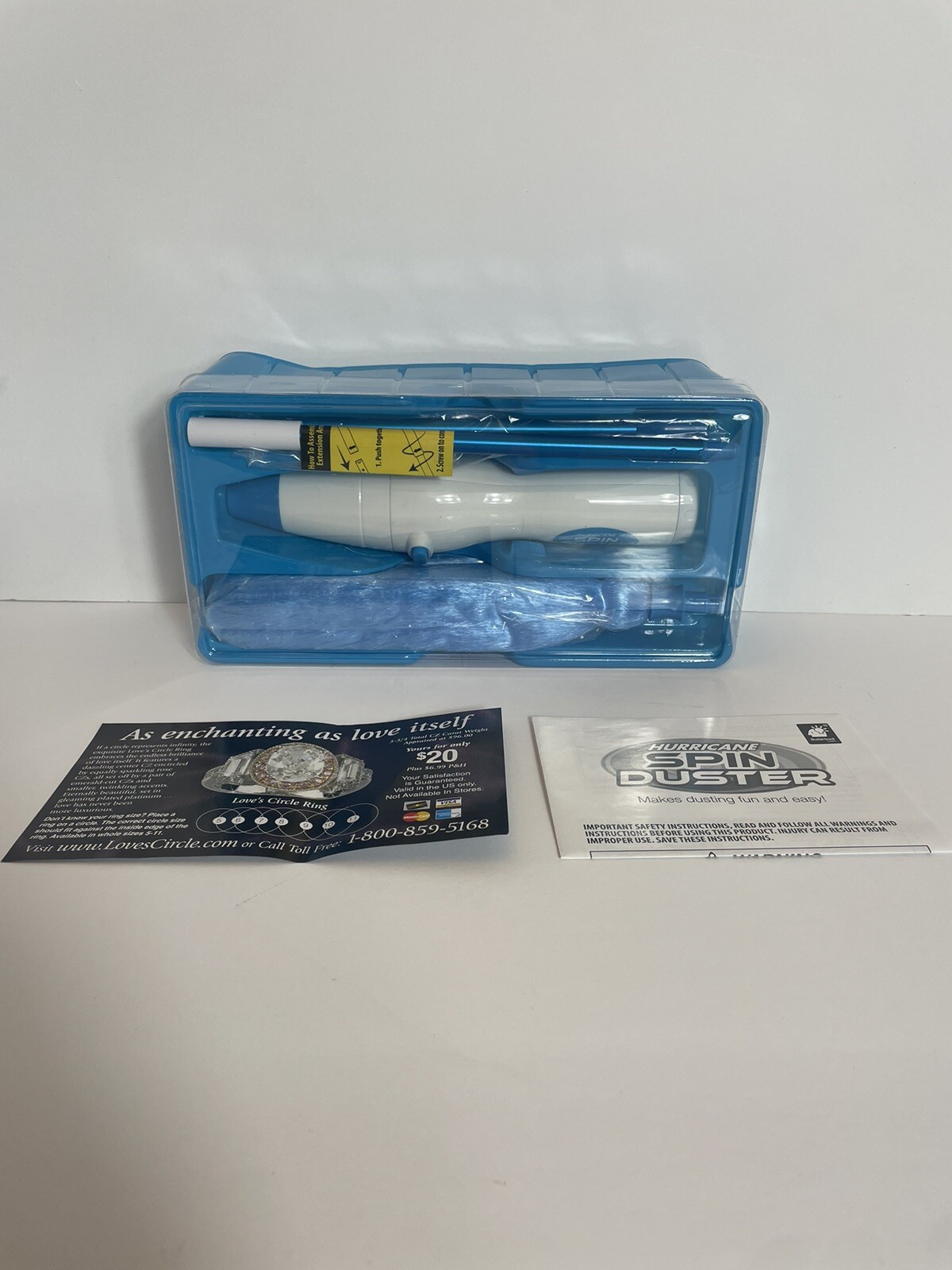 Hurricane Spin Duster Motorized Dust Wand w/3ft Extension For Ceiling Fans