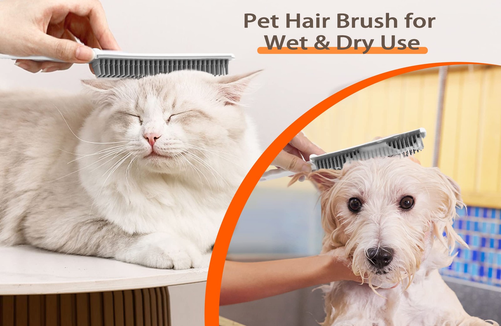 JEHONN Rubber Broom Carpet Rake for Pet Hair Remover, Fur Removal with Squeeg…