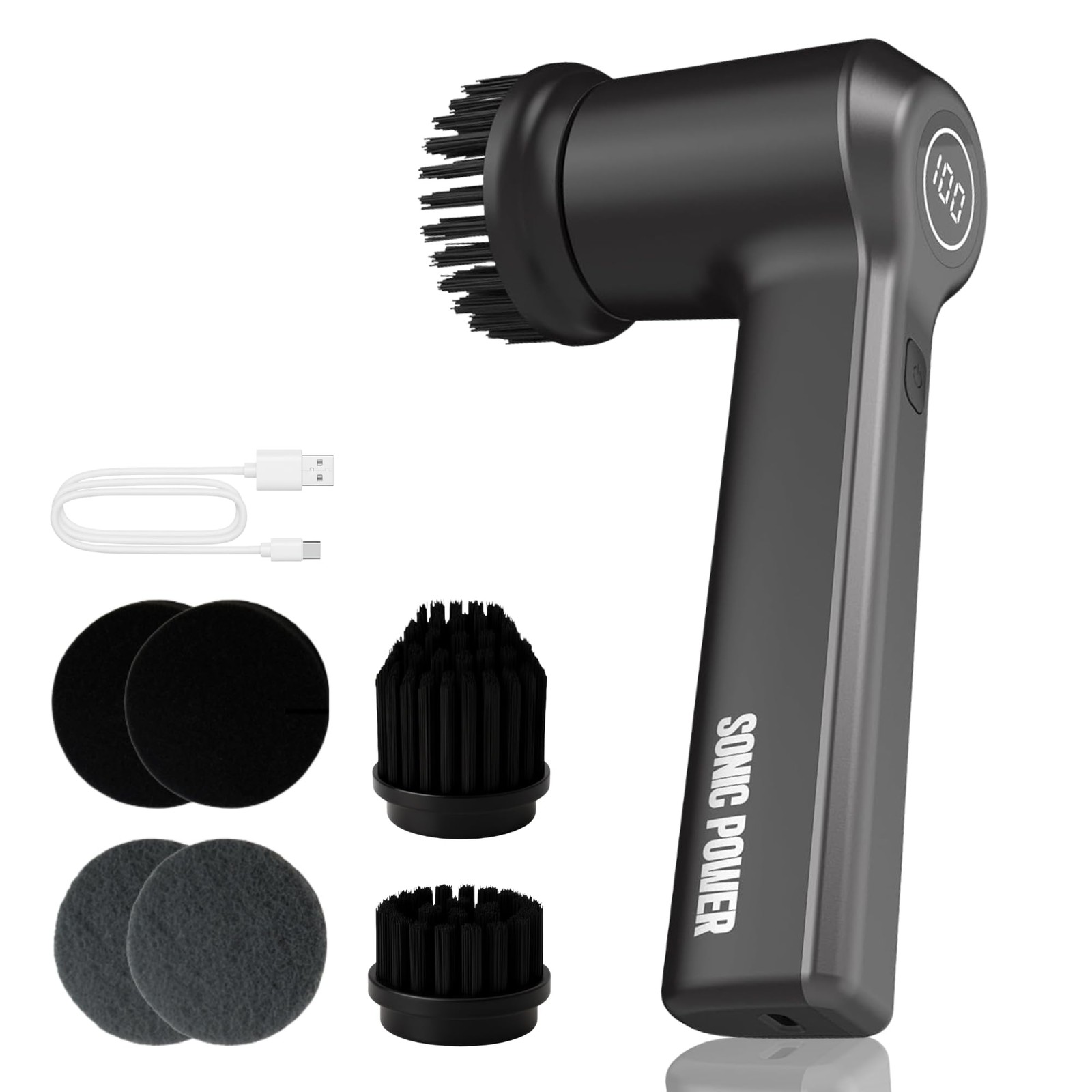 Electric Spin Scrubber – Handheld & Ergonomic, IPX7 Waterproof, 4 Multi-Purpo…