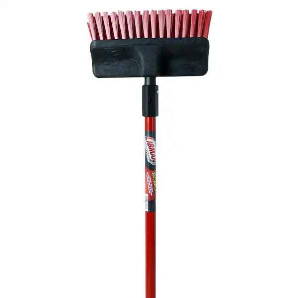 Heavy Duty Floor Scrub Brush 60in Long Handle Dual Surface Tile Deck Cleaner