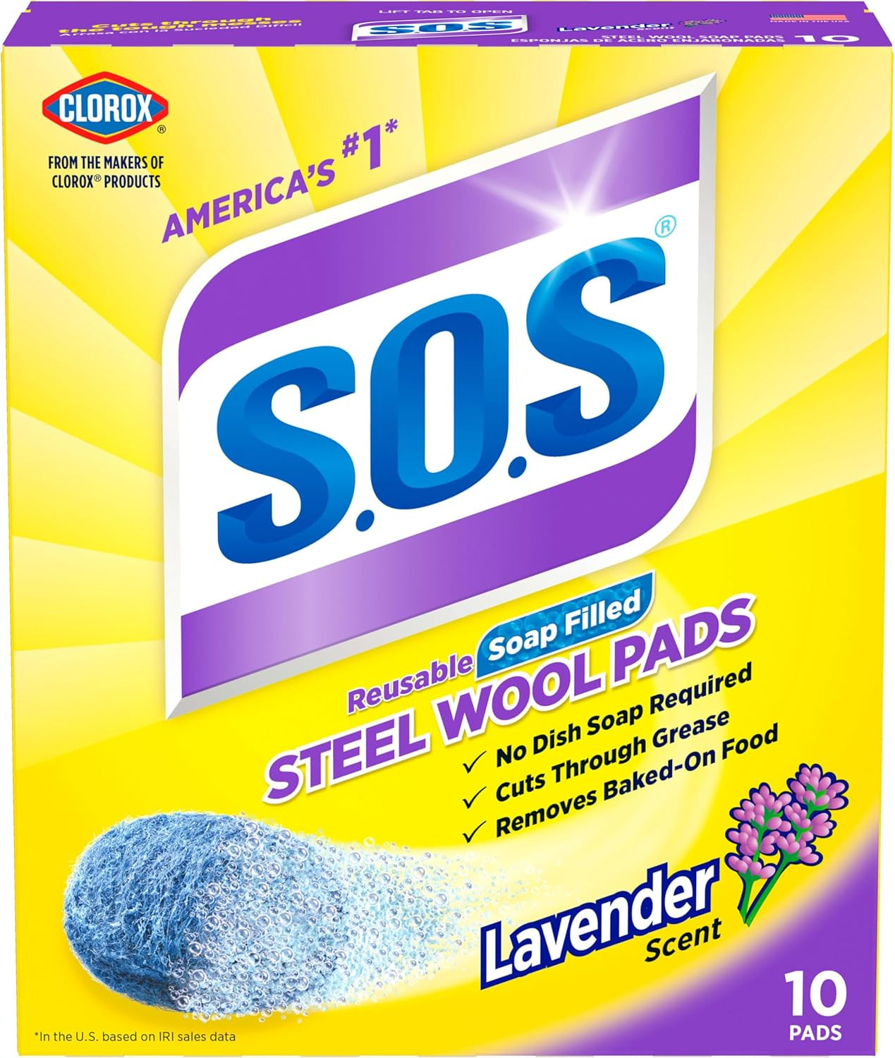 Steel Wool Soap Pads, Lavender – 10 Ct