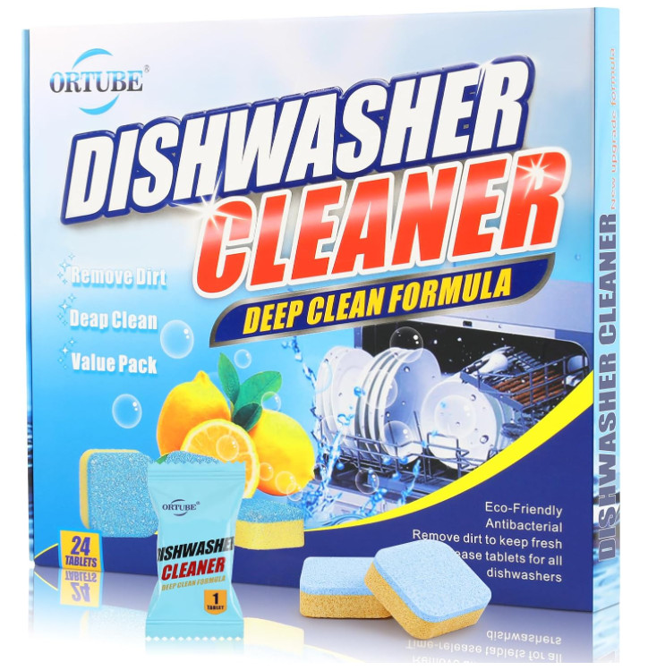 Dishwasher Cleaner tablets Deodorizer 24 Pack 1 Year Supply Deep Cleaning Septic