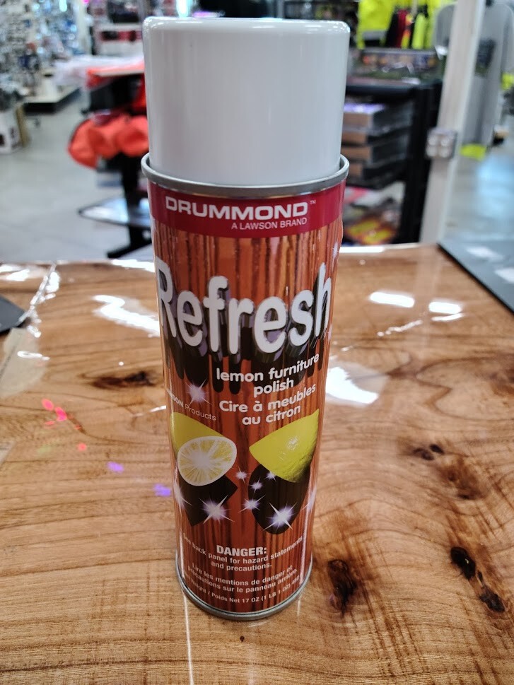 Drummond Refresh Lemon Furniture Polish 17oz wood dust cleaner protect universal