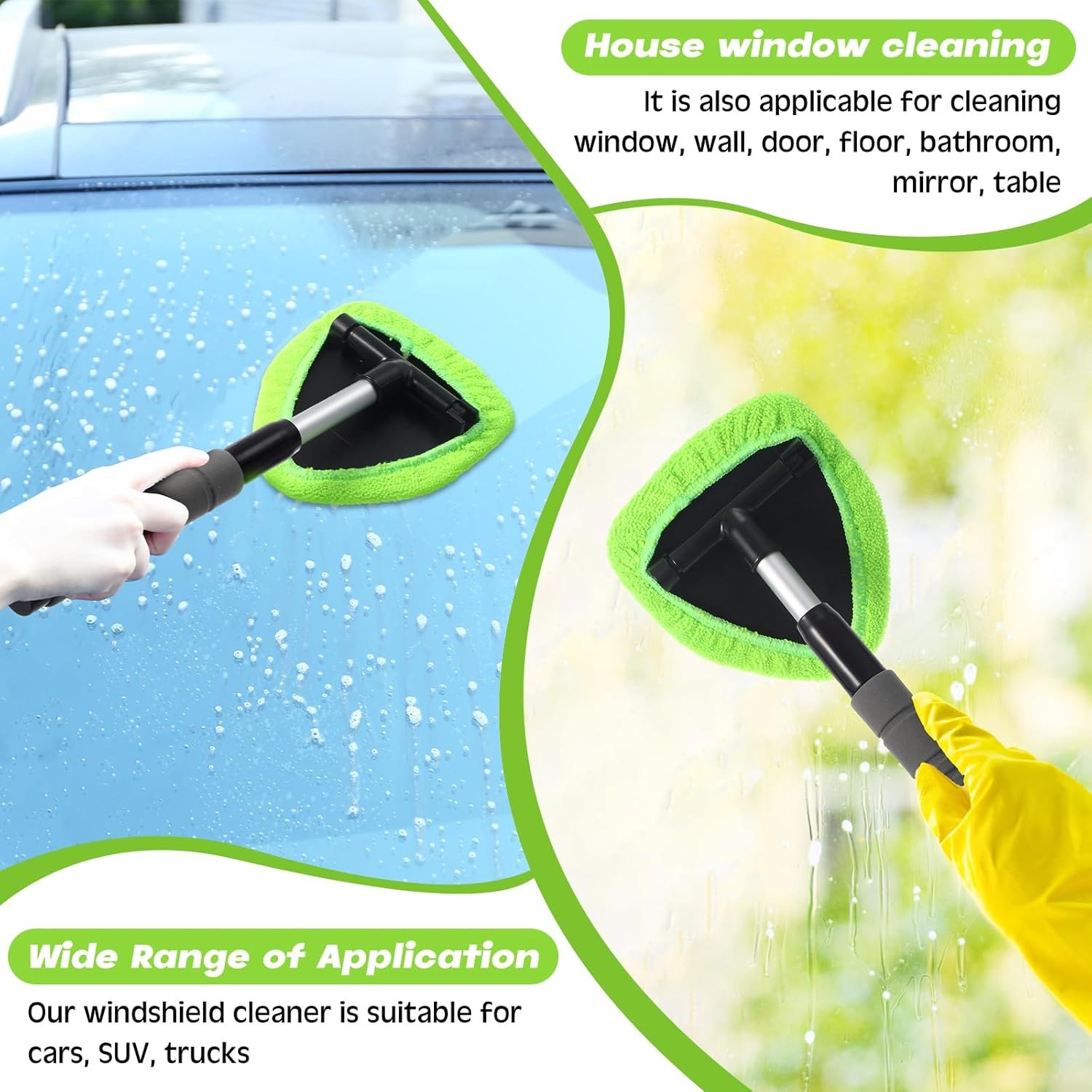 15x Windshield Cleaner Wand – Microfiber Anti-Fog Tool for Car Windows
