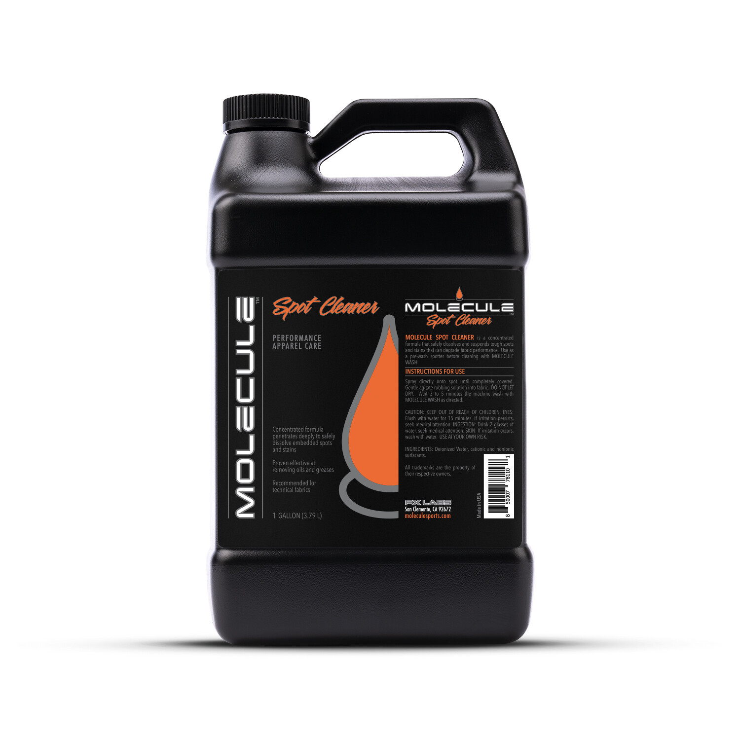 Molecule Spot Cleaner (1Gal)- Laundry Prewash Tough Spots and Stains MLSC011