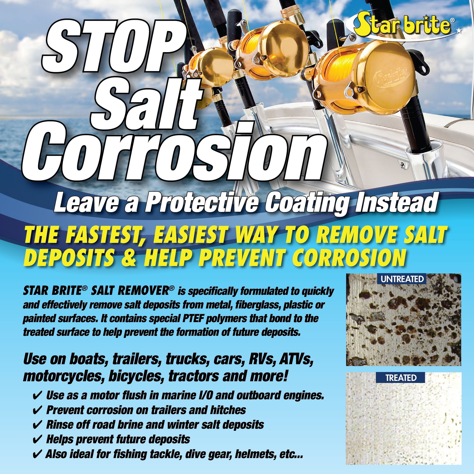 Star brite Salt Remover Kit – Cleaner, Engine Flush & Applicator Included