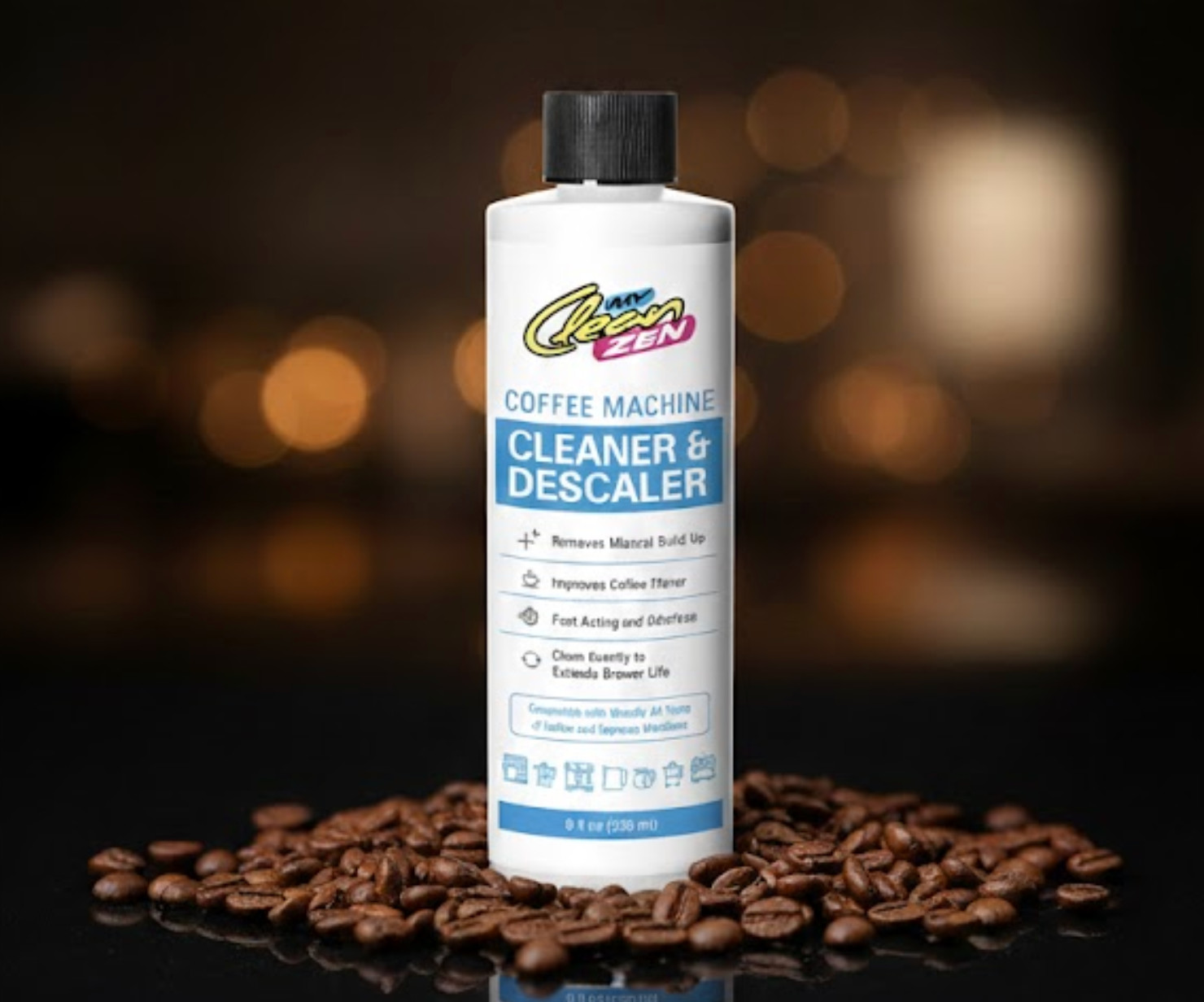 8 oz Natural Coffee Machine Descaler Cleaner | 2 USES | Non Toxic | Eco Friendly