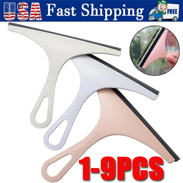 1-9X Glass Window Wiper Cleaner Bathroom Squeegee Car Mirror Scrub Cleaning Tool