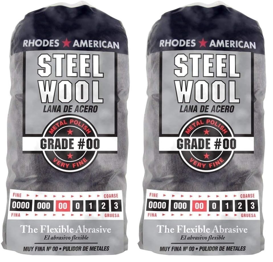 Rhodes Steel Wool Pads – Very Fine Grade #00 for Ultimate Metal Care, 2 Packs