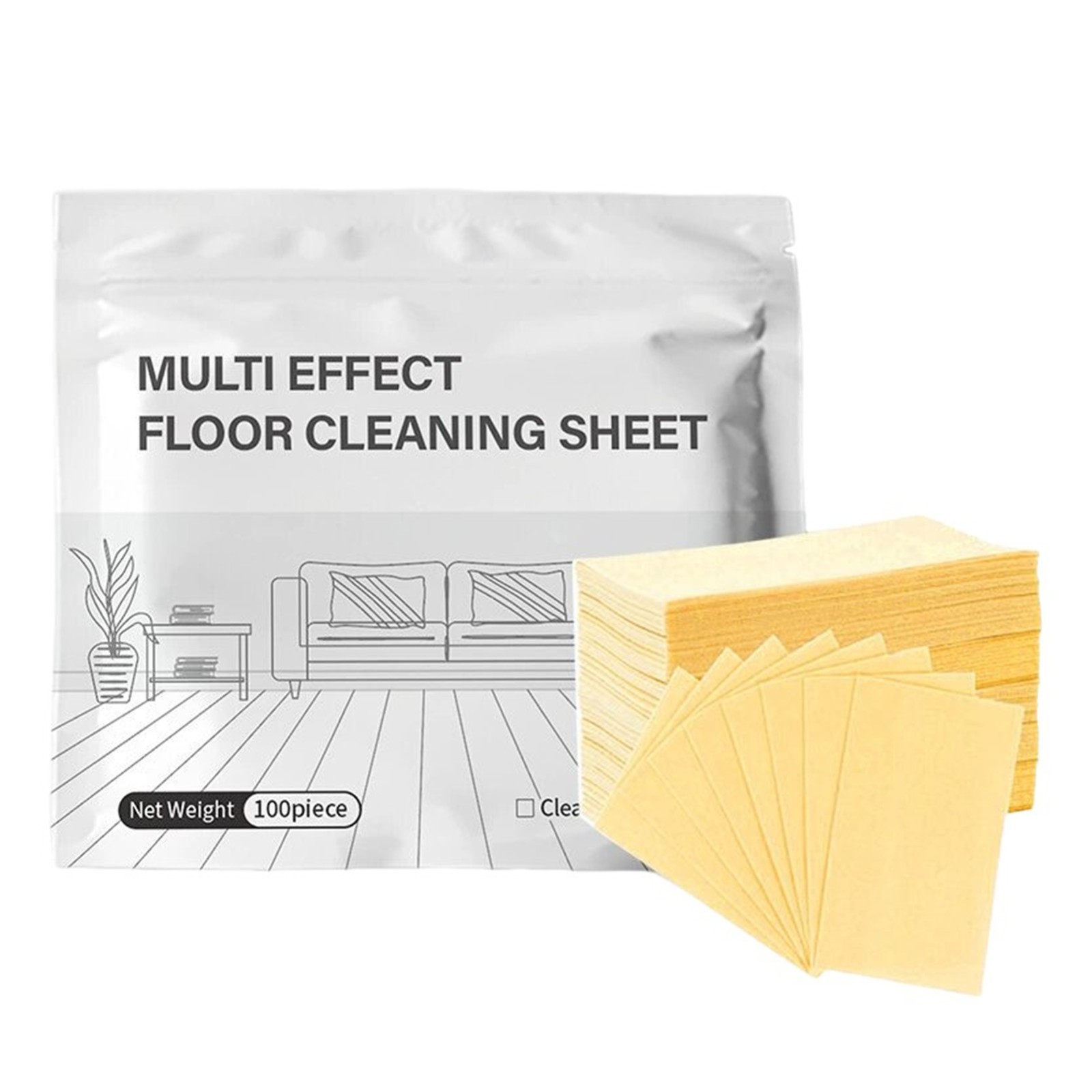 100PCS Multi -Surface Floor Cleaner Sheets Concentrated Dissolvable Mop Cleaning