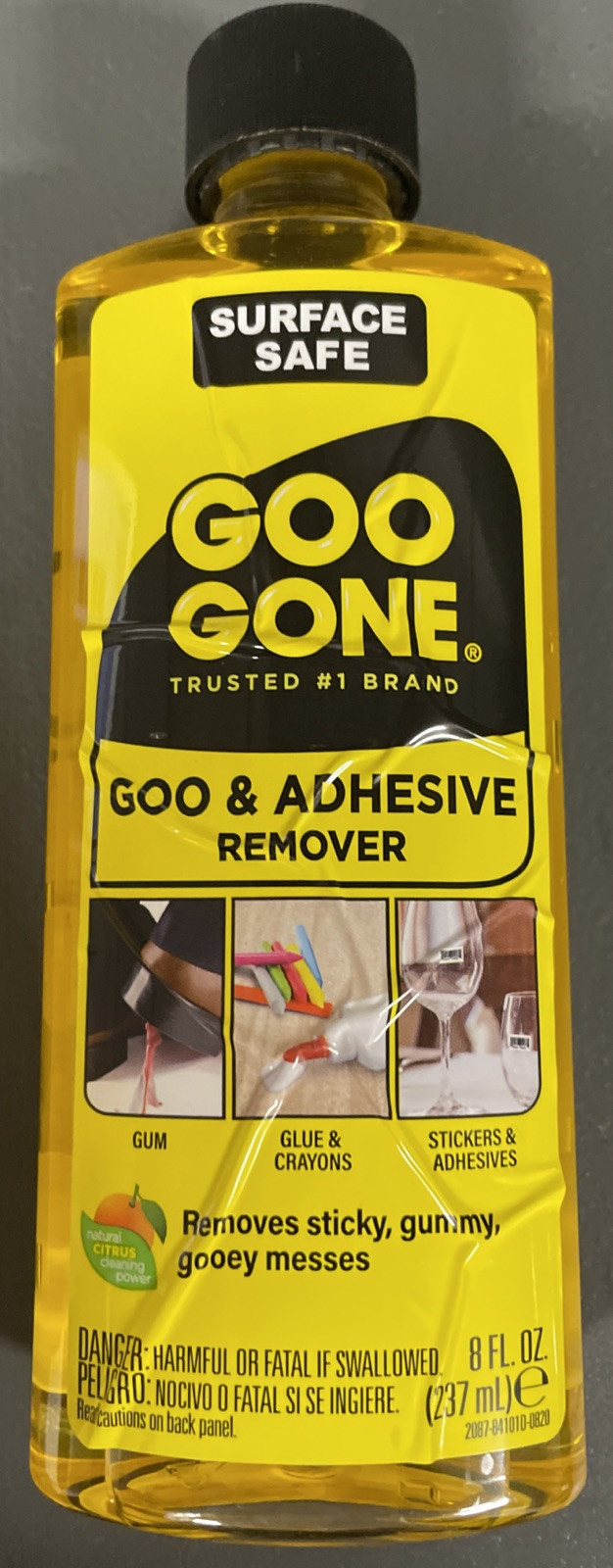 2x GOO GONE Original Goo & Adhesive Remover, Citrus, Sticky Gummy Messes, 8oz Ea