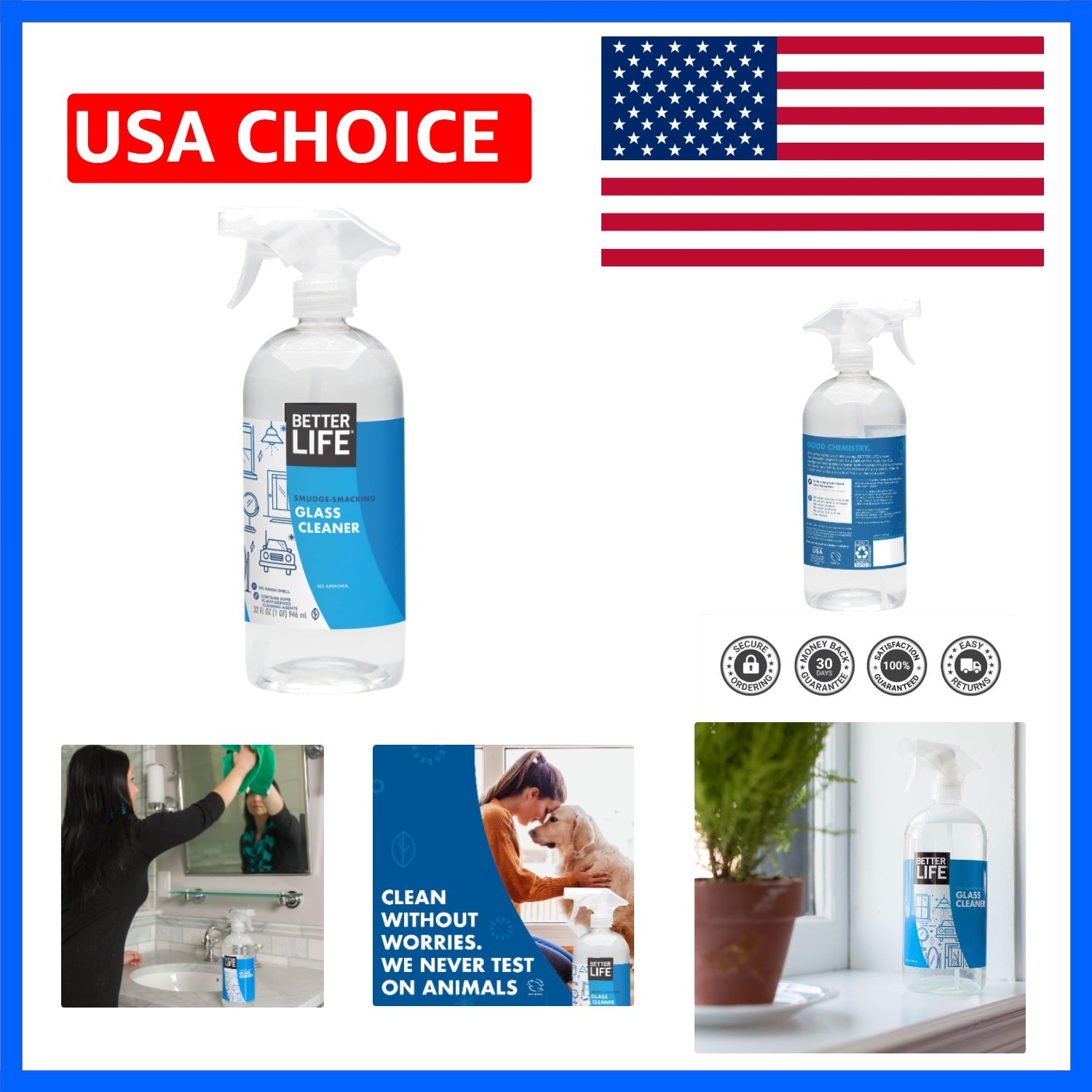 Glass Cleaner, Streak-free Window Cleaner, Surface Cleaning Spray, Mirror, Sc…
