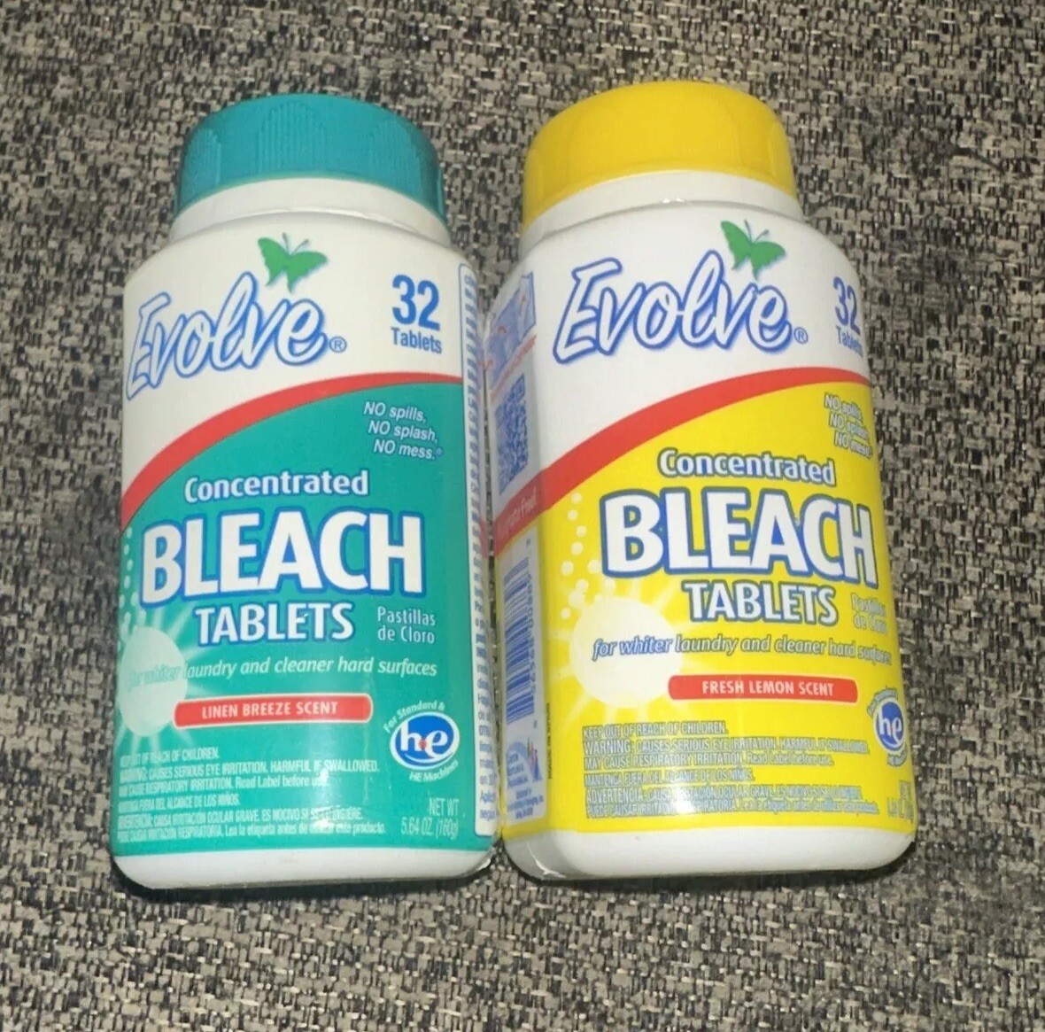 EVOLVE Fresh Lemon Scent + Linen Breeze Scent Concentrated Whiteners. Lot of 2.