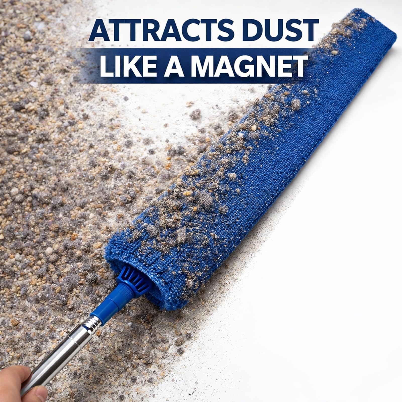 Retractable Gap Dust Cleaner with Extension Pole 30” to 100”, Cleaning Tool…