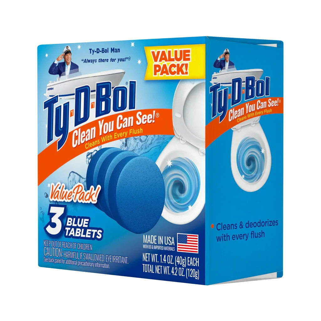 Ty-D-Bol Bleach Free Tablet Toilet Bowl Cleaners, 2 pk-3 Count/Pack-6 Tablets