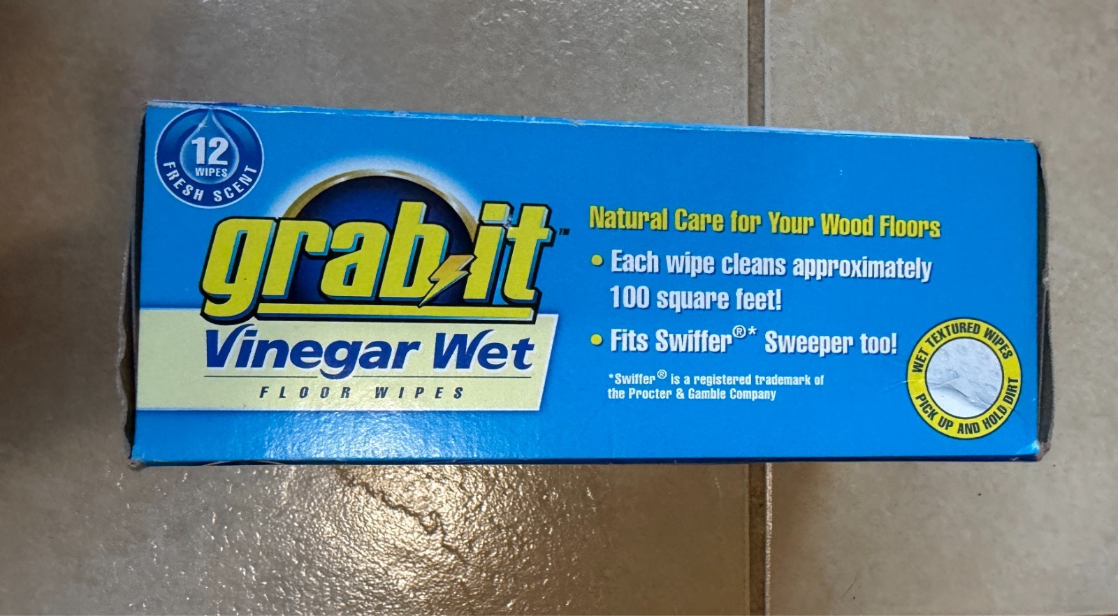 Pledge Grab It Vinegar Wet Floor Wipes Box of 12 Discontinued Natural Care Wood