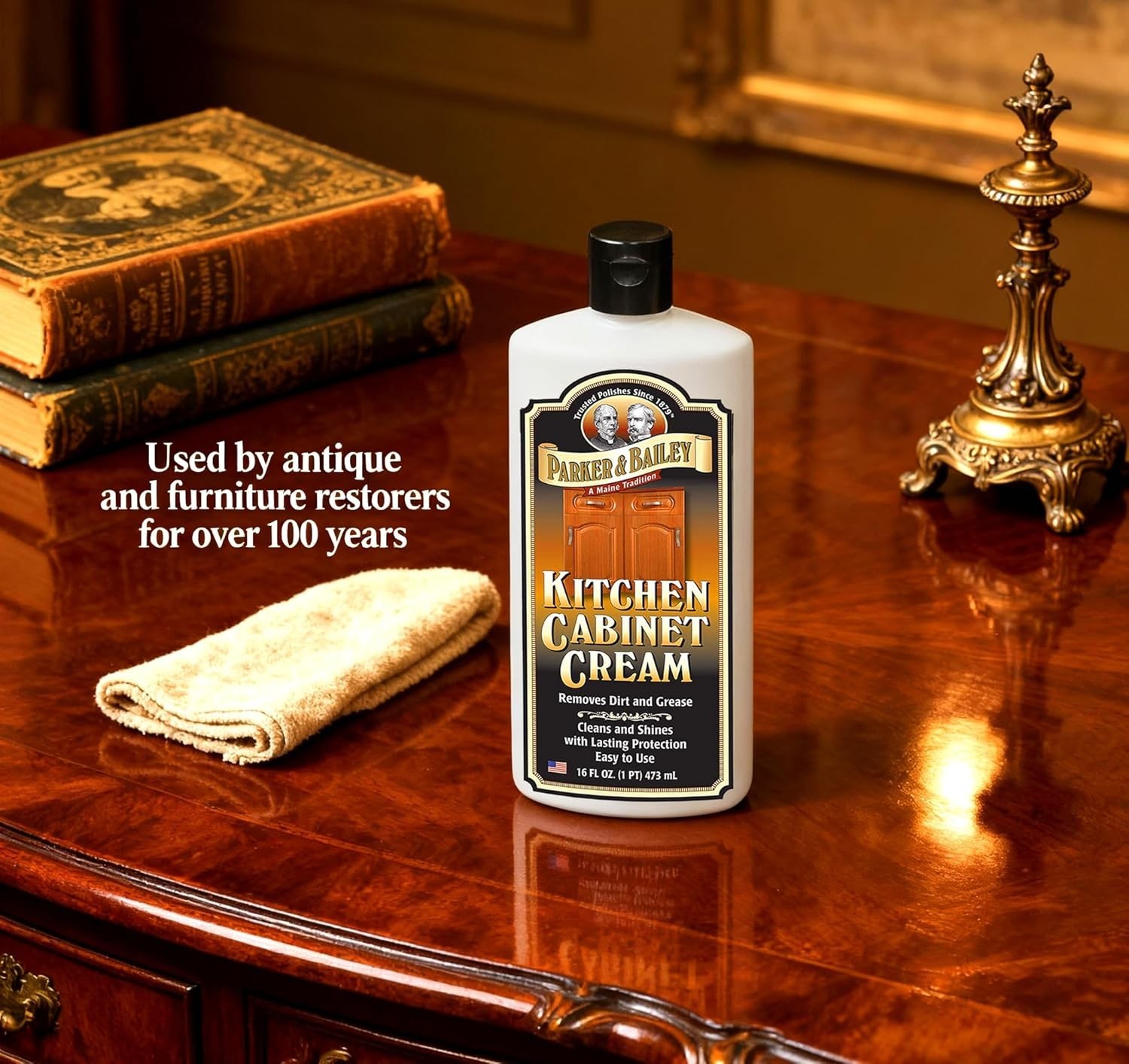 Natural Wood Cleaner & Restorer – Parker and Bailey Kitchen Cabinet Cream 16 oz